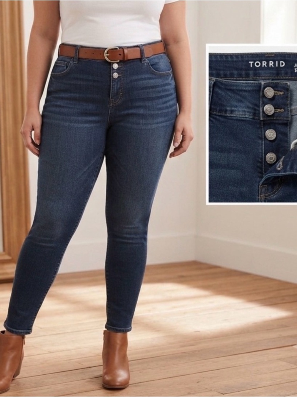 TORRID Super Soft High‑Rise Skinny Ankle Jeggings Size 20S Dark Wash